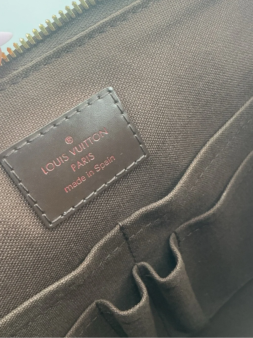 Louis Vuitton Porte-Documents Voyage PM Damier Ebene Briefcase Bag COA